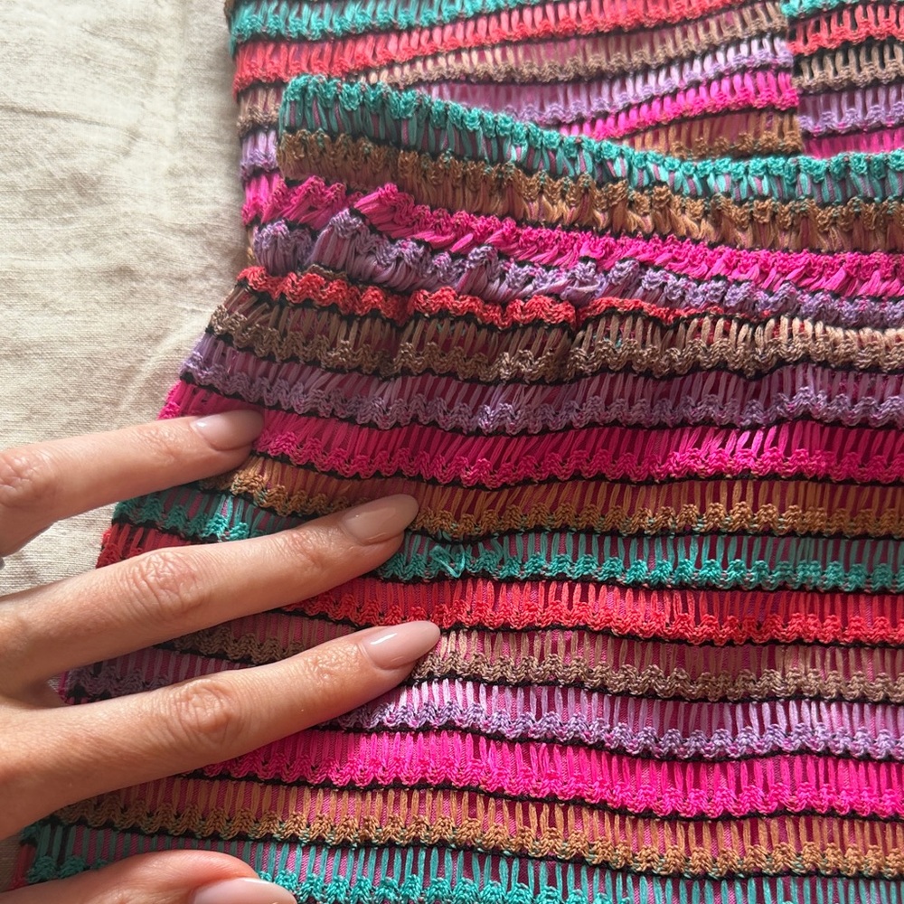 House of Harlow x Revolve Striped Pink Knit Midi Skirt (Size Small) - Picture 4 of 5